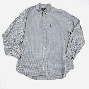 VTG Abercrombie‎ & Fitch Plaid Shirt Button Up Large Blue Tan Classic Outdoors